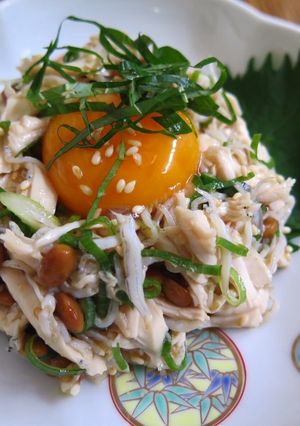 鶏ささみと納豆のサッパリ和風ユッケ-レシピのメイン写真