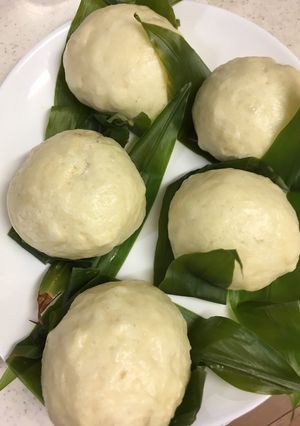 饅頭（ミョウガの葉包み）&甘さ控え目餡子-レシピのメイン写真
