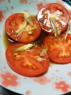 1玉ぺろっと♪みょうがとトマトのポンがけ-レシピのメイン写真