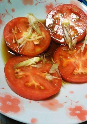 1玉ぺろっと♪みょうがとトマトのポンがけ-レシピのメイン写真