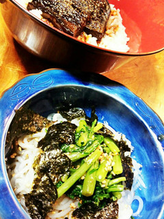 しらたきの小鉢と茄子の蒲焼き丼❣-レシピのメイン写真
