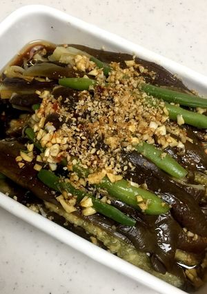 蒸しなすとインゲン、スパイシーだれ-レシピのメイン写真