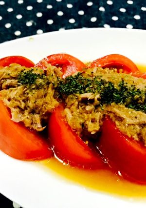 トマトとツナと玉ねぎのワサビソース和え-レシピのメイン写真