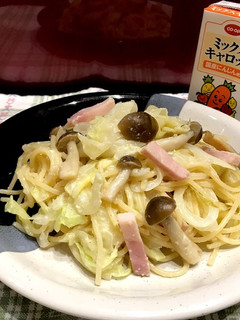キャベツとハムの豆乳クリームパスタ-レシピのメイン写真