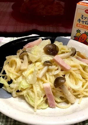 キャベツとハムの豆乳クリームパスタ-レシピのメイン写真