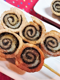お弁当にも★かわいい【クルクル磯辺豚串】-レシピのメイン写真