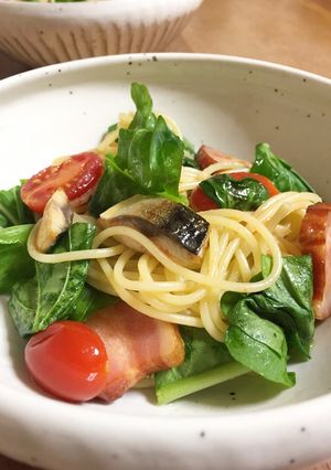 塩鯖とプチトマト・ルッコラのパスタ-レシピのメイン写真