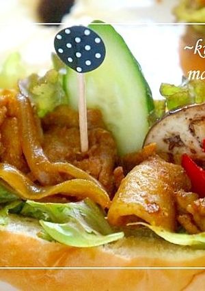 豚肉のカレーソテーと夏野菜のロールパン-レシピのメイン写真