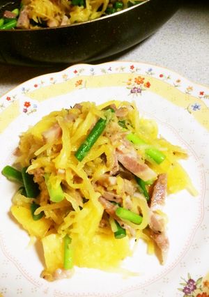 そうめんカボチャとハムの炒め物-レシピのメイン写真