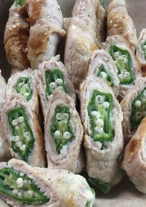 簡単！豚肉オクラチーズ野菜巻き-レシピのメイン写真