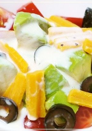 ☆アボガドの豆乳レモンドレッシングサラダ-レシピのメイン写真