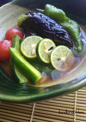 夏野菜すだち風味の揚げ浸し-レシピのメイン写真