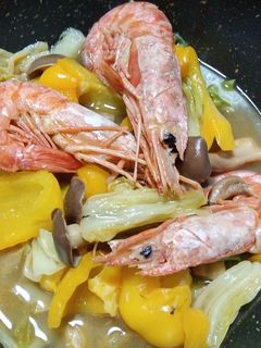 海老と野菜のワイン蒸し~残り野菜で時短~-レシピのメイン写真