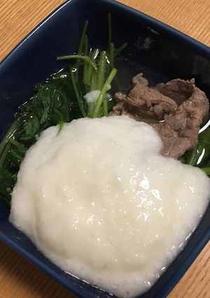 牛肉と三つ葉のとろろ鍋-レシピのメイン写真