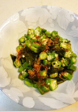 レンジで、オクラと生わかめの和え物-レシピのメイン写真