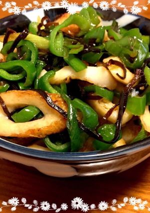 ピーマンと竹輪の塩昆布炒め-レシピのメイン写真
