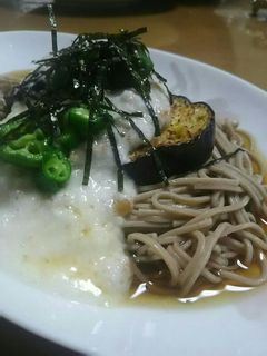 ネバネバヘルシーオクラ納豆入りとろろそば-レシピのメイン写真