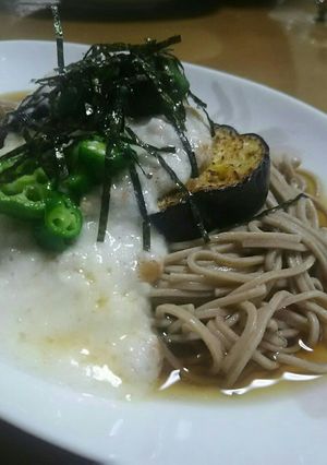 ネバネバヘルシーオクラ納豆入りとろろそば-レシピのメイン写真