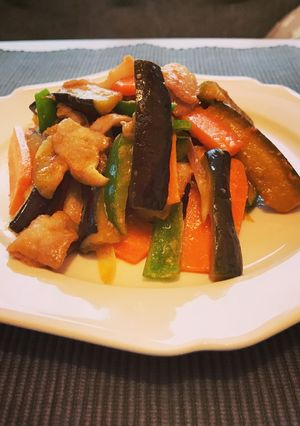 豚バラとなすとみょうがのピリ辛味噌炒め-レシピのメイン写真
