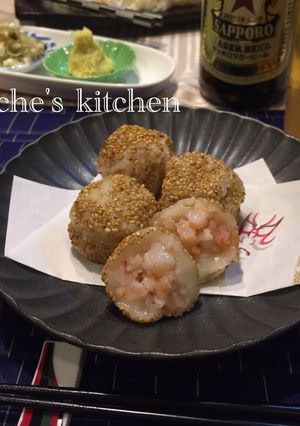 白玉粉でプリプリ海老ごま団子-レシピのメイン写真