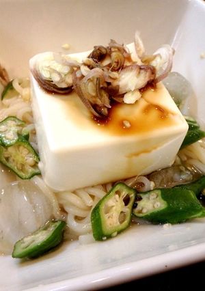 オクラとミョウガの冷奴冷やしうどん-レシピのメイン写真