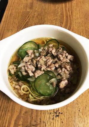 簡単◎豚肉とキュウリの中華風そうめん-レシピのメイン写真