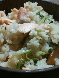 銀鮭と豆苗のヘルシー炊き込みご飯-レシピのメイン写真