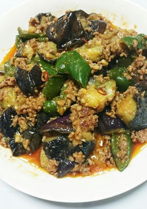 ピリ辛！ナスとピーマンのひき肉味噌炒め-レシピのメイン写真