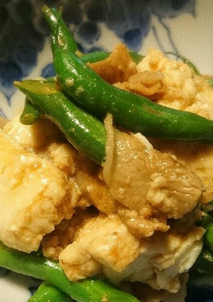 いんげん豆と豆腐のスタミナ炒め♪-レシピのメイン写真