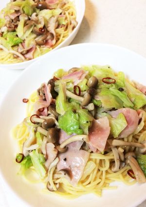 キャベツとシメジの塩パスタver簡単-レシピのメイン写真