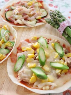 子どもが喜ぶ♪餃子の皮で簡単ミニピザ♪-レシピのメイン写真