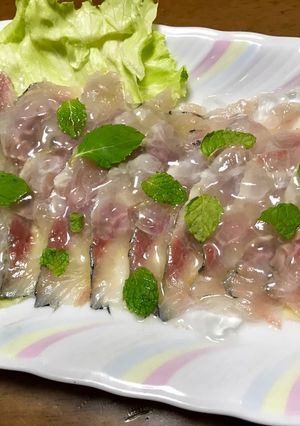 俺流！鯵刺身のグレープフルーツジュレ掛け-レシピのメイン写真