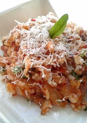 冷ご飯とパスタソースで簡単トマトリゾット-レシピのメイン写真