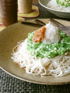 たたきオクラと大根おろしのぶっかけ素麺-レシピのメイン写真