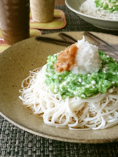 たたきオクラと大根おろしのぶっかけ素麺-レシピのメイン写真