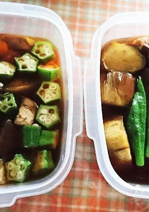 ナスとオクラのレンジで煮浸し♪作り置き❢-レシピのメイン写真