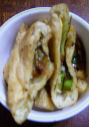 おつまみ・夕飯に最高！ねぎ入りおいなり-レシピのメイン写真