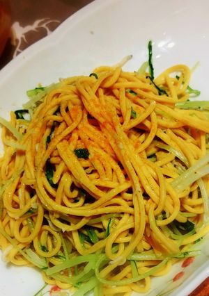 カラスミ香る♪シラス＆水菜のパスタ-レシピのメイン写真