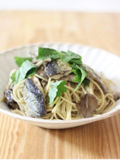 大葉と秋刀魚とキノコの和風パスタ-レシピのメイン写真