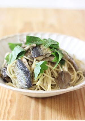 大葉と秋刀魚とキノコの和風パスタ-レシピのメイン写真