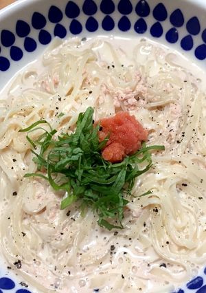 家庭で簡単！明太子クリームうどん-レシピのメイン写真