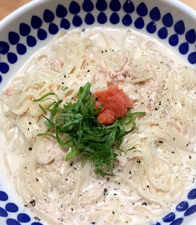 家庭で簡単！明太子クリームうどん-レシピのメイン写真