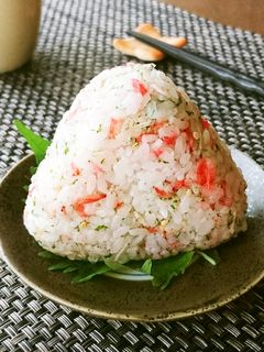 じゃこと干しエビと青のりのおにぎり-レシピのメイン写真