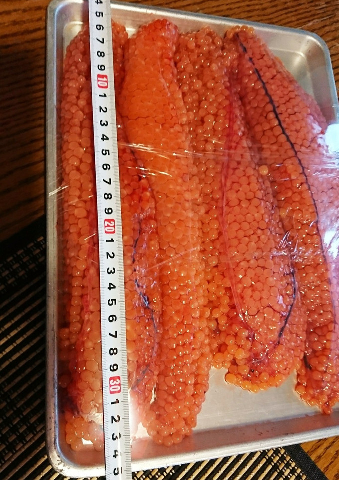 魚屋さん簡単筋子下処理方法から塩漬け-レシピのメイン写真