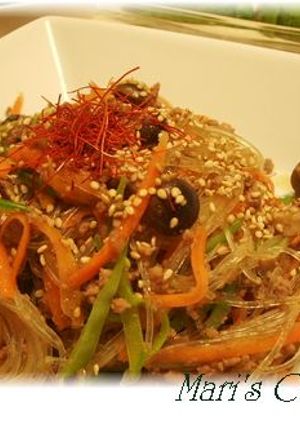 ひき肉と春雨、彩り野菜の炒め物-レシピのメイン写真