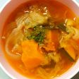 ランチにもレタスとカボチャのケチャスープ