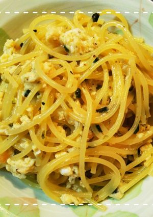 お茶漬けの素で簡単！和風卵クリームパスタ-レシピのメイン写真