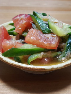 夏野菜とツナのサラダ【わさび和え】-レシピのメイン写真