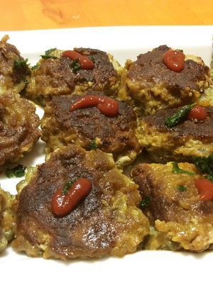 夏定番ゴーヤの肉詰めハンバーグ♡カレー味-レシピのメイン写真
