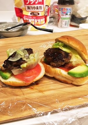 ロールパンバーガー-レシピのメイン写真